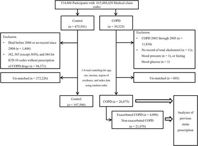 The Influence of Prior Statin Use on the Prevalence and Exacerbation of Chronic Obstructive Pulmonary Disease in an Adult Population